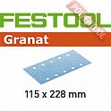 Шлифовальные листы FESTOOL Granat STF 115X228 P60 GR/50