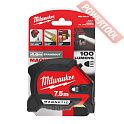 Рулетка измерительная 7,5 м 30 мм с метрической шкалой и подсветкой MILWAUKEE Premium Magnetic Gen III 7,5 м